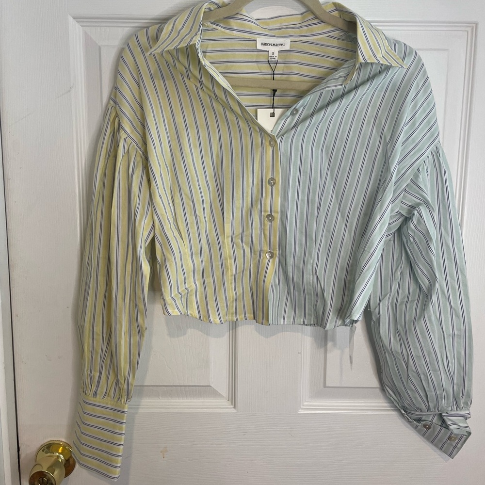 Dance & Marvel Two-Tone Striped Button-Up Shirt